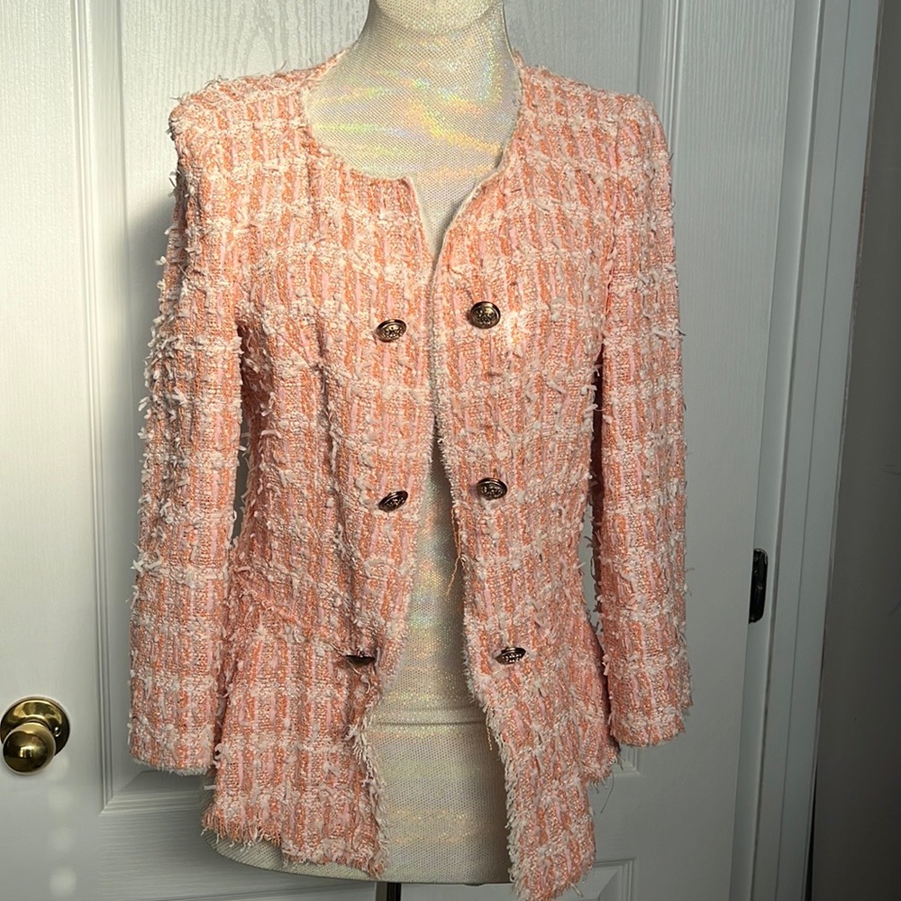 Zara new tweed open front jacket.